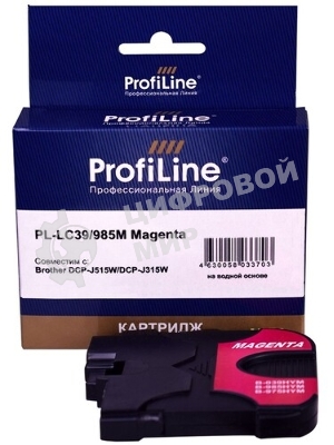 Картридж струйный ProfiLine PL-LC39/985M для принтеров Brother DCP-J125/DCP-J315W/DCP-J515W/MFC-J220/MFC-J265W/MFC-J410/MFC-J415W с чернилами Magenta