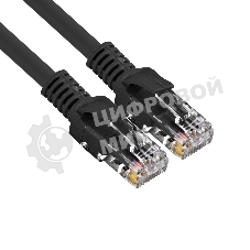 Патч-корд медный ExeGate UTP-RJ45-RJ45-5e-CU-10M-BK, UTP, cat.5e, 10м, черный