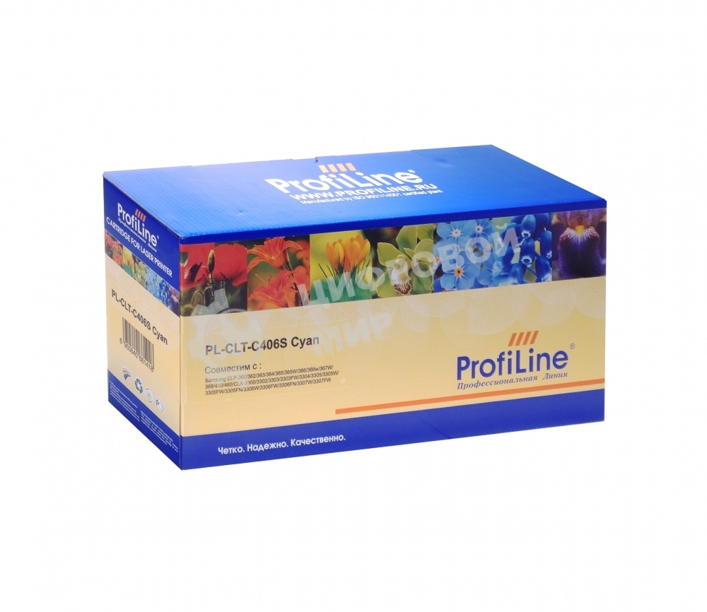 Картридж лазерный ProfiLine PL-CLT-C406S для принтеров Samsung CLP-360/362/363/364/365/365W/366/366w/367W/368/410/460/CLX-3300/3302/3303/3303FW/3304/3305/3305W/3305FW/3305FN/3306W/3306FW/3306FN/3307W/3307FW 1000 копий Cyan