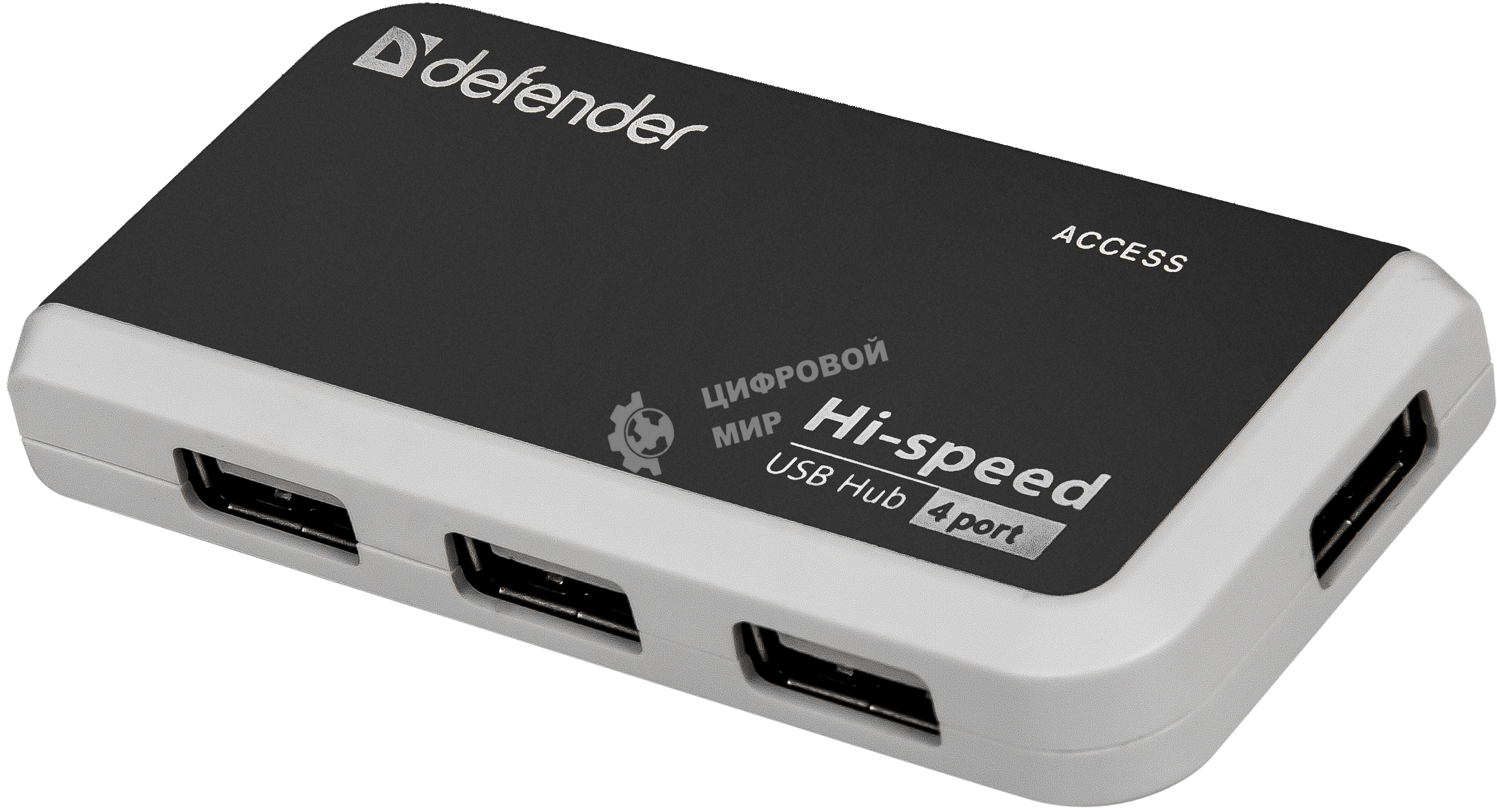 Разветвитель USB Defender QUADRO INFIX USB2.0 - 4 порта, скор. - до 480 Мбит/с, + кабель USB 2.0 A(M) - MiniB (M) - 1м.
