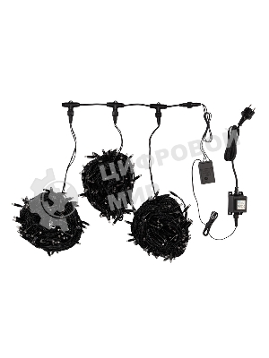 Гирлянда Neon-night LED ClipLight 24V, 3 нити по 20 м, свечение с динамикой, цвет диодов белый