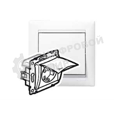 Розетка Legrand Valena 774220 влагозащищенная IP44 с заземлением с крышкой и защитными шторками (белая)