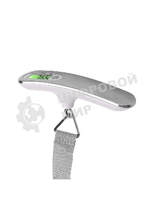 Безмен Galaxy LINE GL 2833, серый, ЖК-дисплей с подсветкой зеленого цвета, максимально допустимый вес 50 кг, цена деления 10 г, функция обнуления массы тары, индикатор перегрузки, индикация низкого заряда элемента питания, крюк и ремень для взвешивания, единицы измерения: грамм, килограмм, фунт, унция, элемент питания типа 