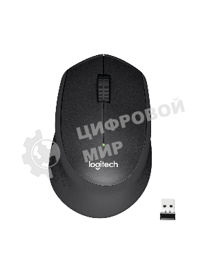 Мышь беспроводная Logitech M330 SILENT PLUS черный, 1000 dpi, радиоканал, USB, кнопки - 3
