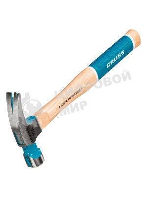 Молоток-гвоздодер Gross AMERICAN HICKORY 280 г, угол 75, магнит, обрезиненная рукоятка
