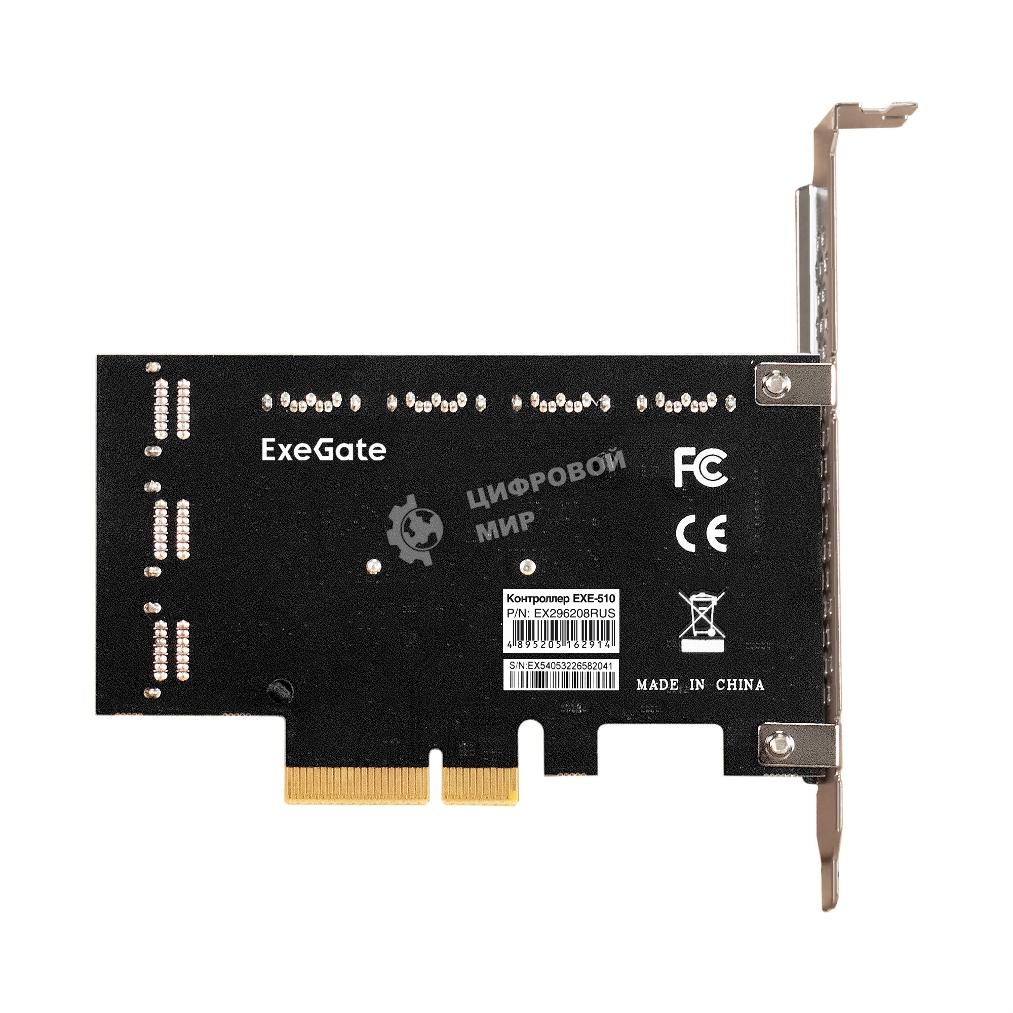 Контроллер ExeGate EXE-510 (PCI-E x4, SATA3 6Gb/s, 10 int, ASMedia Chipset ASM1166+JMB575)
