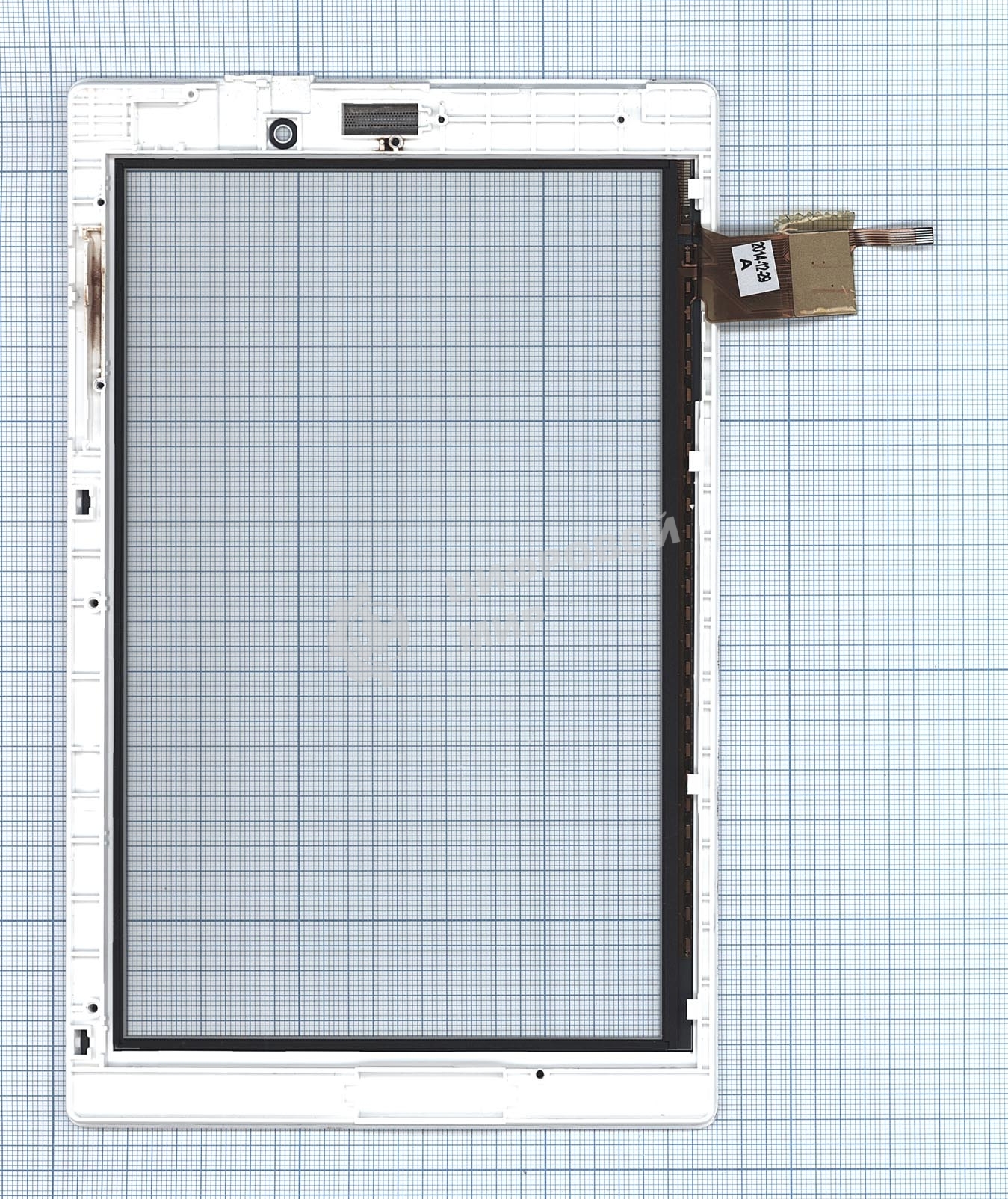 Сенсорное стекло (тачскрин) для Irbis TX80. белое с рамкой
