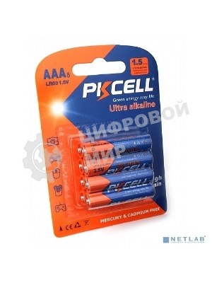 Щелочной/алкалиновый элемент питания PKCELL LR03-8B тип - AAА 8 шт в блистере