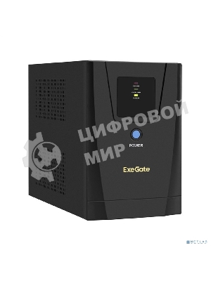 Источник бесперебойного питания ExeGate EX292801RUS SpecialPro UNB-1600.LED.AVR.2SH.3C13 1600VA/950W, LED, AVR, 2*Schuko+3*C13, съемн.кабель, металлический корпус, черный
