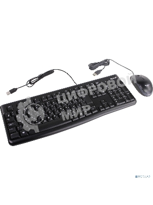 Комплект клавиатура+мышь Logitech MK120 проводной, USB, 1000 DPI, чёрный(заводская гравировка)