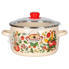 Кастрюля Appetite 1RC181S Болоньезе с крышкой, эмалированная сталь, сфер. 3 л