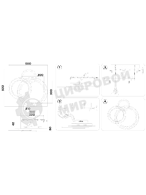 Светильник Ambrella light FA8515/3 BK черный 143W 3000K-6400K 500*500*80 (ПДУ РАДИО 2.4G)