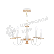 Светильник Ambrella light TR9592/5 WH/LW белый/светлое дерево E14/5 max 40W D555*660