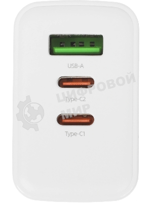 Сетевое зар./устр. Hoco C126A Pure power PD40W three-port(2C1A) charger(EU 40W 3A (PD+QC) универсальное белый