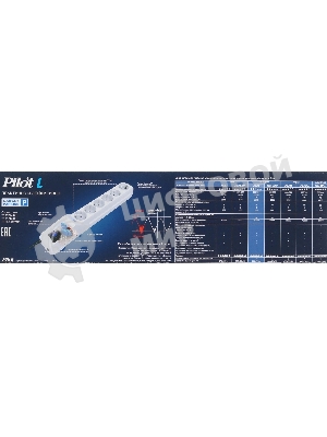 Сетевой фильтр Pilot L (GP) 172 3 м, 6 розеток, белый, коробка