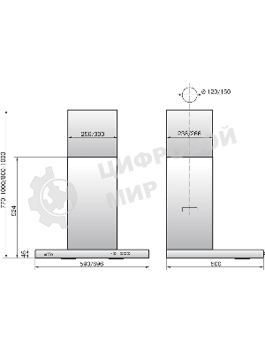 Вытяжка каминная Elikor Квадра 60П-430-К3Д белый, 60 см, 430 куб. м/ч, 54 дБ