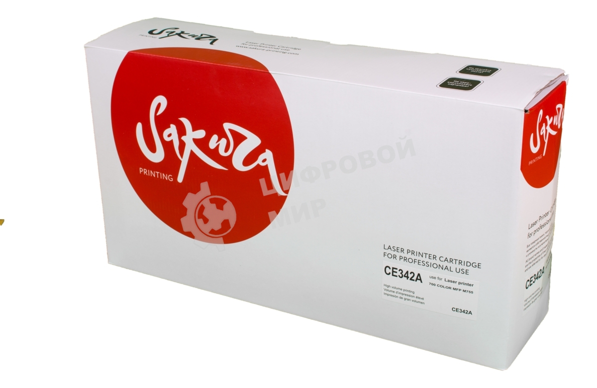 Картридж лазерный Sakura CE342A для HP LJ 700/775, желтый, 16 000 к.