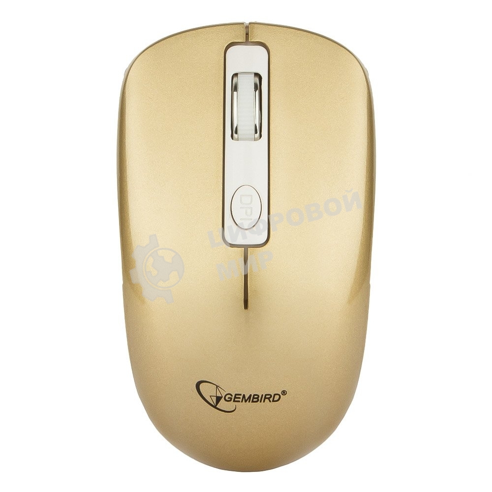 Мышь беспроводная Gembird MUSW-400-G золотой, 1600 dpi, радиоканал, USB, кнопки - 4