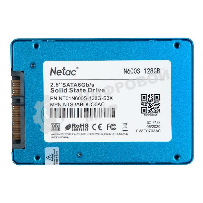 Накопитель SSD Netac N600S, 128Gb, SATA III, 2.5