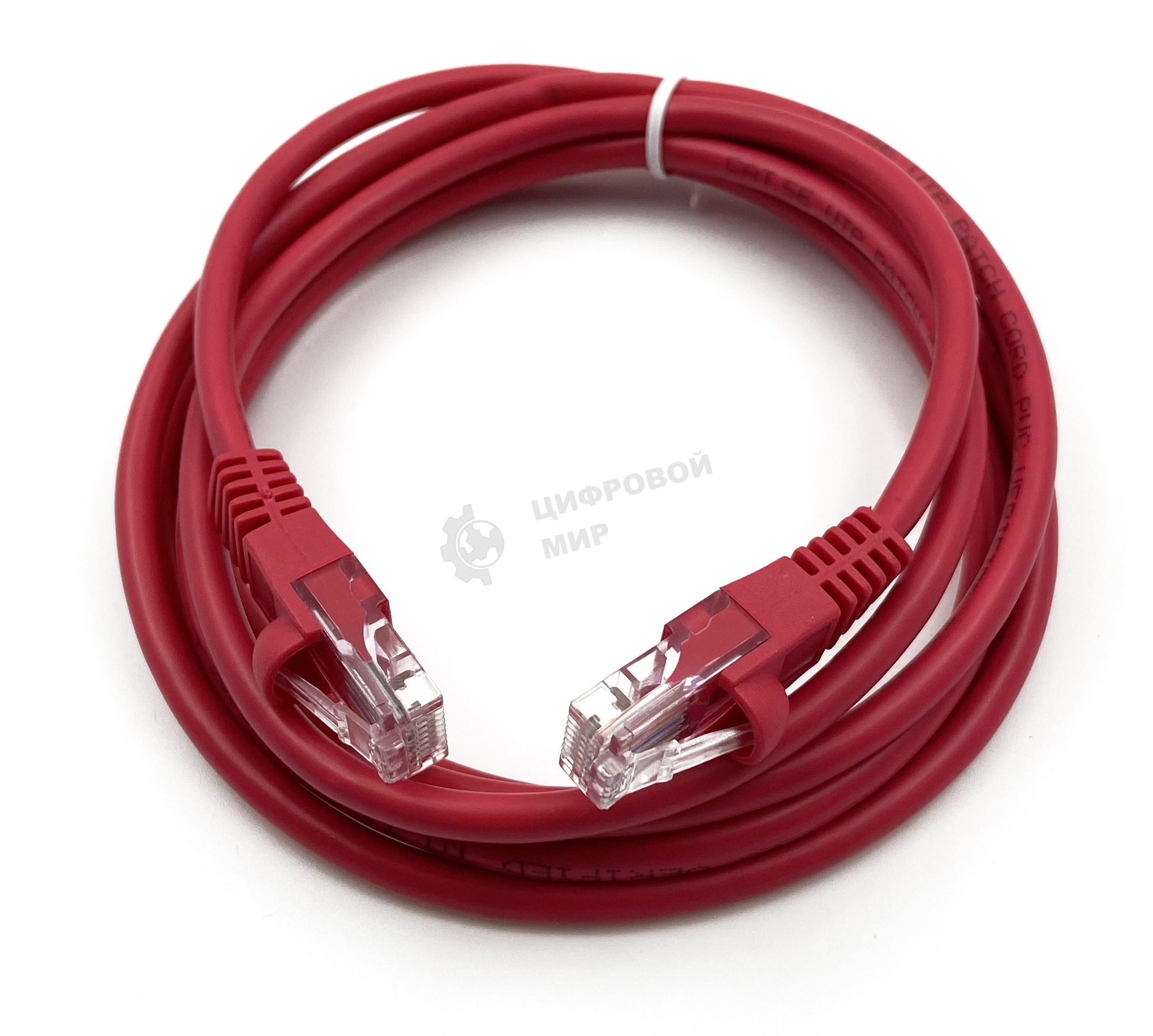 Патч-корд Buro cat.5e 2м красный RJ-45 (m)-RJ-45 (m)