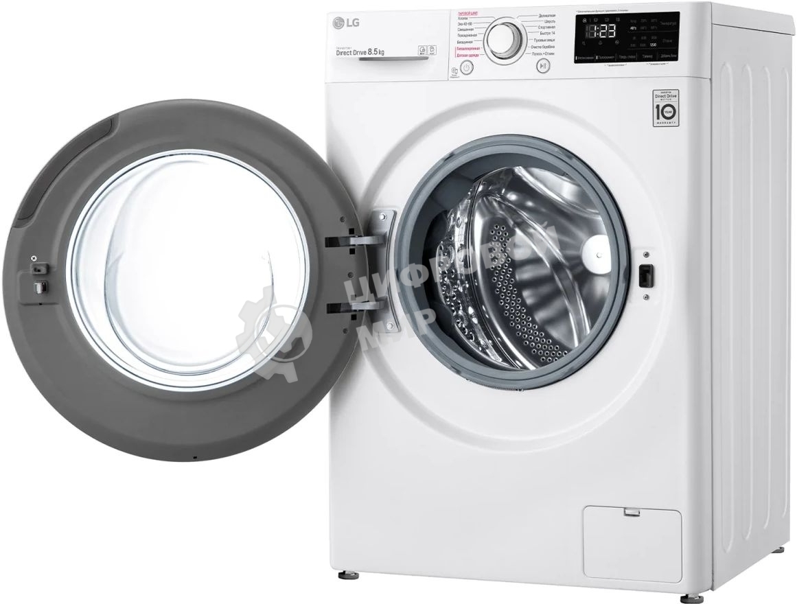 Стиральная машина LG F2V3GS3W белый, загрузка фронтальная 8,5 кг, 1200 об/мин., класс: А