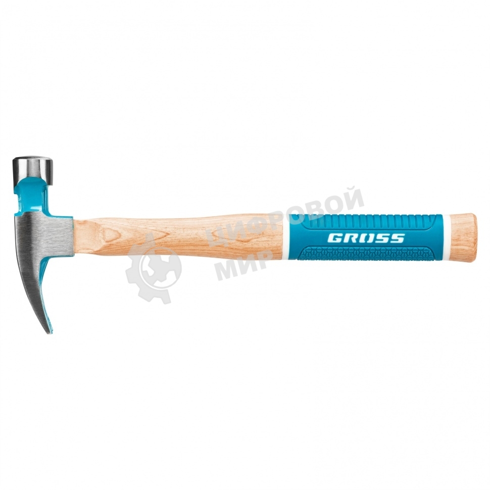Молоток-гвоздодер Gross AMERICAN HICKORY 280 г, угол 75, магнит, обрезиненная рукоятка