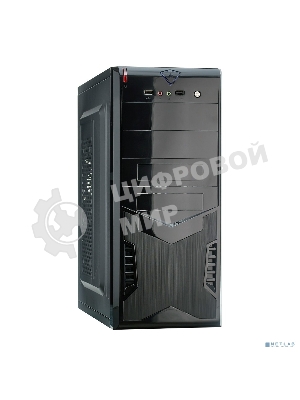 Компьютерный корпус Miditower ExeGate EX280386RUS CP-604 Black, ATX, (CP350W, 80мм), 2хUSB, Audio