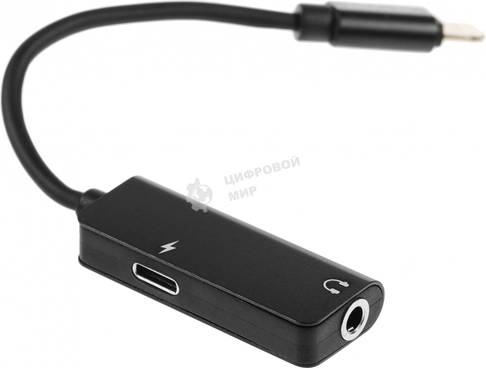 Переходник аудио Premier AWEI lightning/Jack 3.5 (f) 0.1м. черный