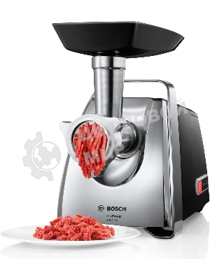 Мясорубка электрическая Bosch MFW67440 черный, 2000 Вт, 3.5 кг/мин, реверс, защита от перегрузки, насадки - 4