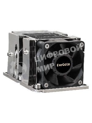 Кулер для процессора ExeGate ESNK-P0068APS4.PWM.2U.3647.Cu серебристый/черный, 60 мм, алюминий/медь, 6800 об/мин, 52 дБ, 4 pin, 205 Вт, 64.5 мм