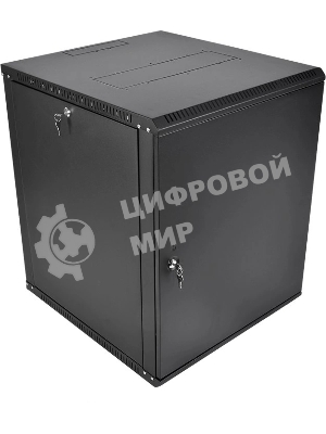 Шкаф телекоммуникационный настенный разборный ЦМО ЭКОНОМ 12U (600 x 650) дверь металл, черный (ШРН-Э-12.650.1-9005)