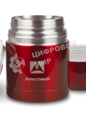 Термос Арктика 302-500 красный, широкое горло 0,5 л для супа и еды, холод/тепло 12 ч