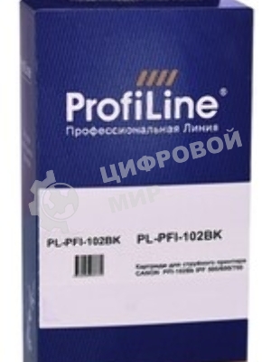 Картридж струйный ProfiLine PL-PFI-102BK для принтеров Canon IPF510/IPF605/IPF610/IPF650/IPF655/IPF710/IPF750/IPF755/IPF760/IPF765 с чернилами Black