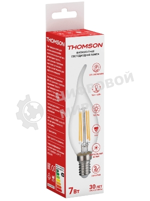 Лампа светодиодная Hiper THOMSON LED FILAMENT TAIL CANDLE 7W 730Lm E14 4500K TH-B2076