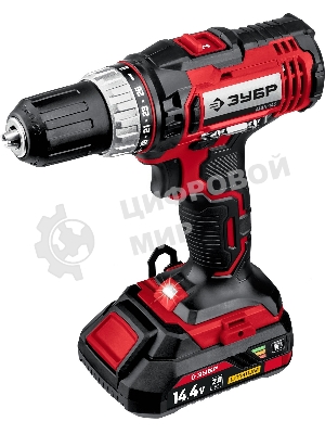 Дрель-шуруповерт Зубр ДШЛ-145-22, 14,4 В, 2 Ач, 35 Нм, щеточный