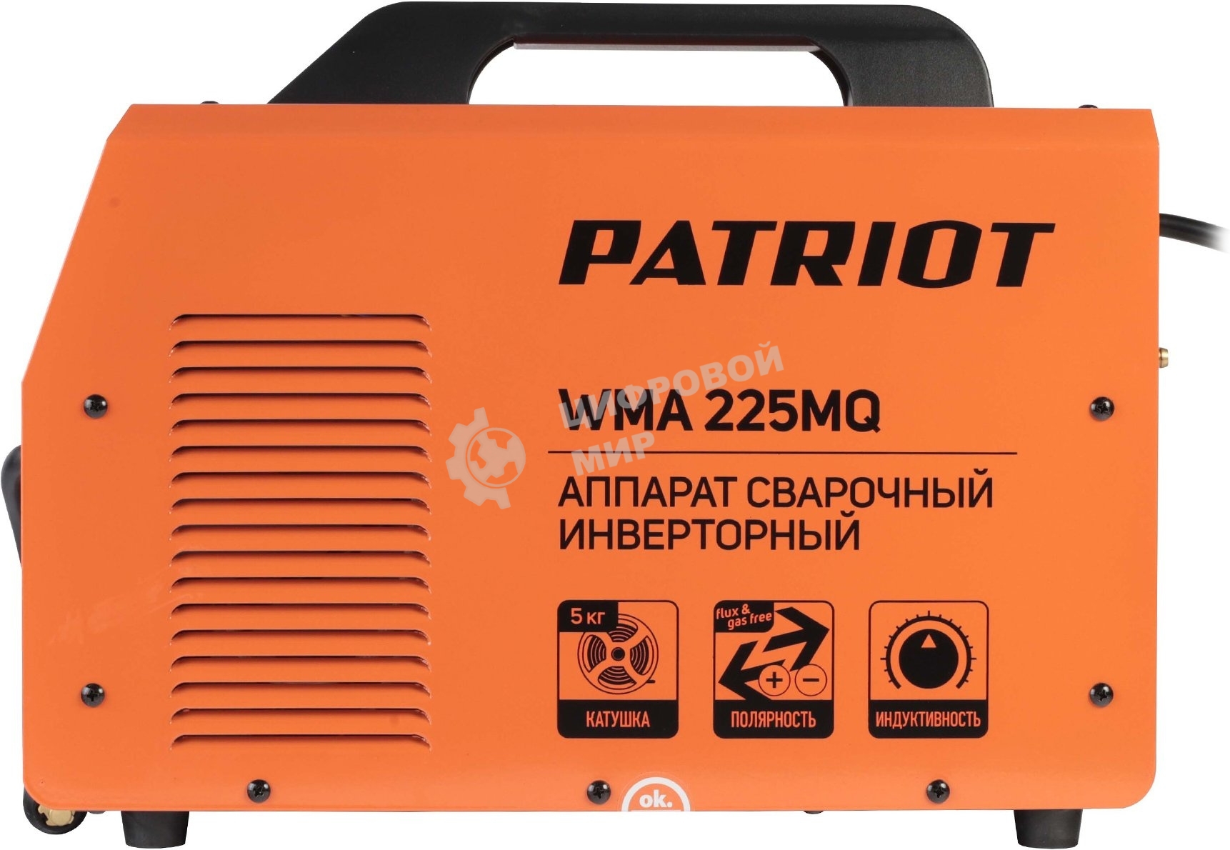 Сварочный аппарат PATRIOT WMA 225MQ (605301755) инверторный mig/mag/mma стальной и флюс. провлокой