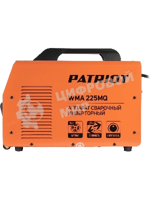 Сварочный аппарат PATRIOT WMA 225MQ (605301755) инверторный mig/mag/mma стальной и флюс. провлокой