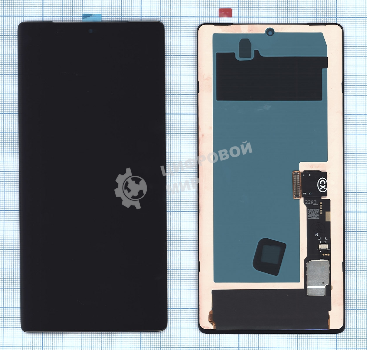 Дисплей (модуль) для Google Pixel 6 Pro в сборе с тачскрином OLED черный