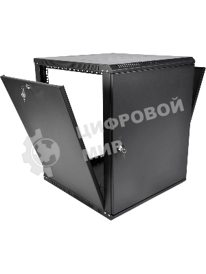 Шкаф телекоммуникационный настенный разборный ЦМО ЭКОНОМ 12U (600 x 650) дверь металл, черный (ШРН-Э-12.650.1-9005)