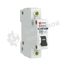 Выключатель автоматический модульный 1п C 63А 4.5кА ВА 47-29 Basic EKF mcb4729-1-63C