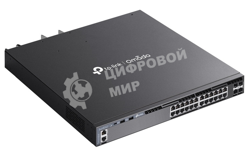 Коммутатор управляемый стекируемый 3го уровня TP-Link SG6428XHP Omada с 24 гигабитными портами PoE+ и 4 портами SFP+
