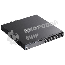 Коммутатор управляемый стекируемый 3го уровня TP-Link SG6428XHP Omada с 24 гигабитными портами PoE+ и 4 портами SFP+