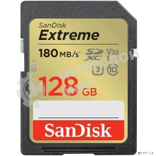 Флеш карта SD 128Gb SanDisk SDXC Class 10 V30 UHS-I U3 Extreme 180MB/s