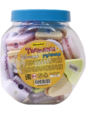 Точилка для карандашей ручная Silwerhof Cookies Монстрики, 1 отверстие, пластик, ассорти, туба