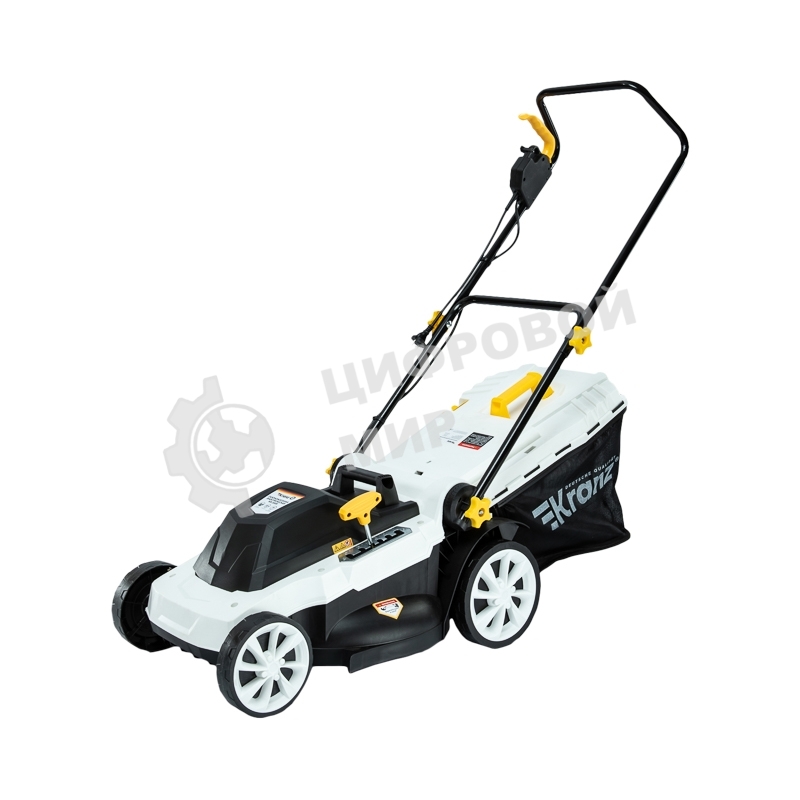 Газонокосилка электрическая Kranz KR-2000, 2000Вт, ширина 42см, 6 уровней, 45л