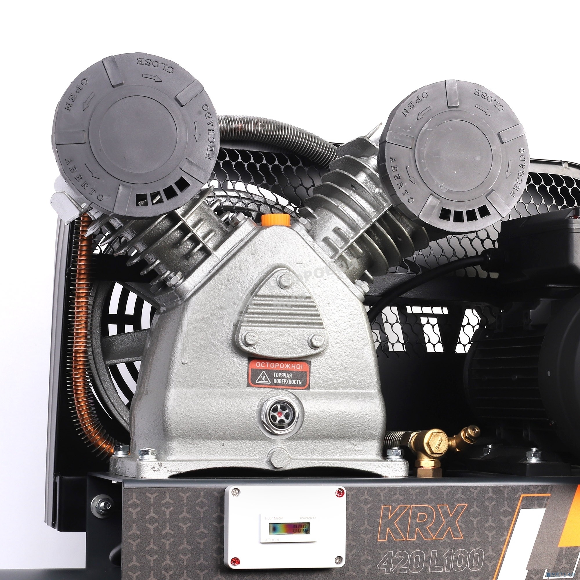 Компрессор поршневой Patriot KRX 420 L100 ременной, масляный, 420 л/мин, 100 л, 10 бар, 2.2 кВт, 230 В