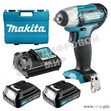 Гайковерт ак(уд) Makita TW140DWAE , 10.8В,2х2Ач Li-ion,0-3200у\м,140Нм,3\8