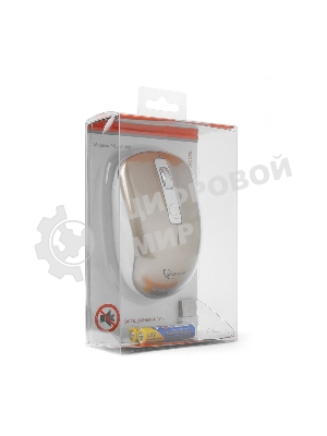 Мышь беспроводная Gembird MUSW-400-G золотой, 1600 dpi, радиоканал, USB, кнопки - 4