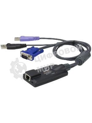 Модуль удлинителя, SVGA+KBD+MOUSE USB 2.0+AUDIO,50 метр., для подкл. комплекта перключат. KN2124v/KN2140v/KN4124v/KN4140v, макс.разреш. 1600х1200, RJ45+HD-DB15+USB A-тип+2xMINI JACK, Female+4xMale, без Б.П.,(Virtual Media DDC2B) USB Virtual Media KVM Adapter Cable with
