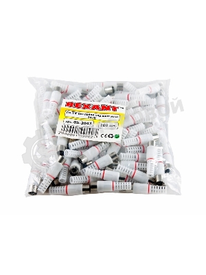 Разъем гнездо TV без пайки белый Rexant